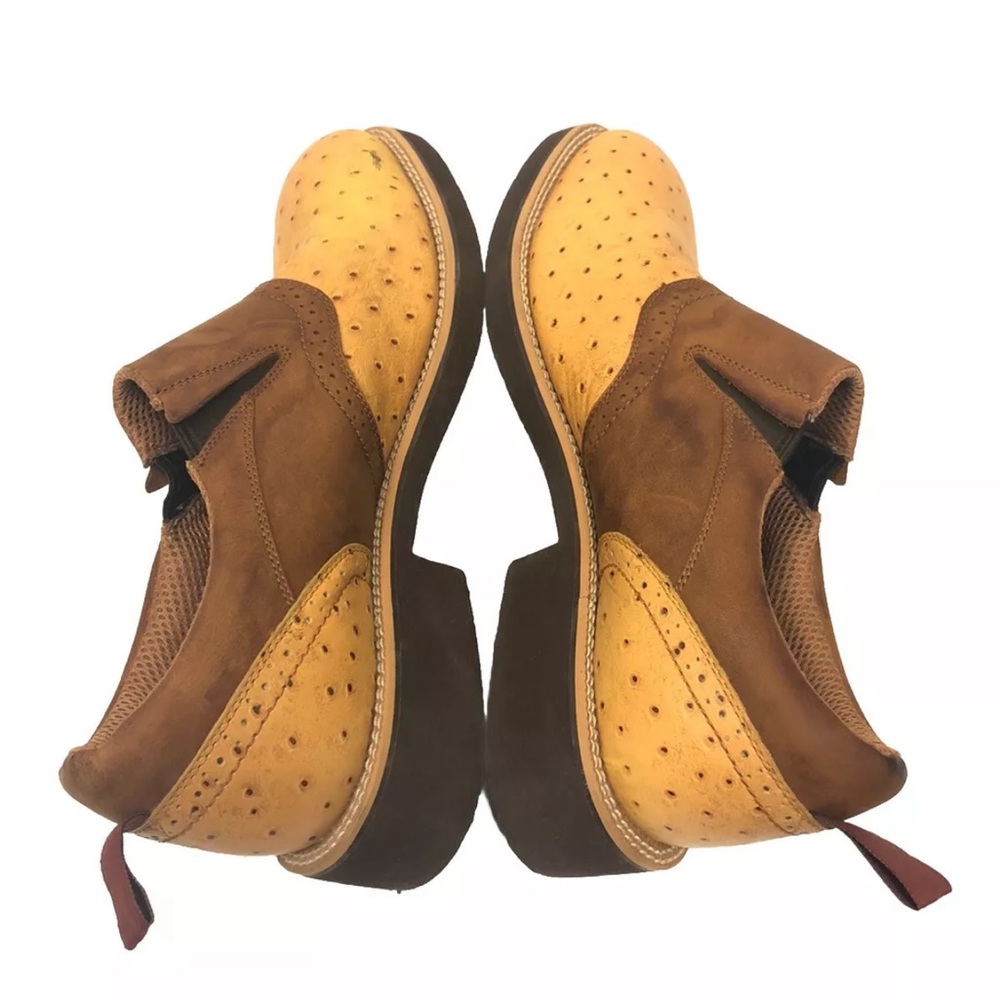 Twisted X Cowboy Tan Light Brow Ostrich Leather Western Boots - Picture 9 of 10